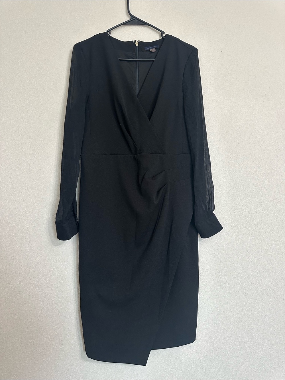 Tommy Hilfiger Black Long-Sleeve Wrap Dress